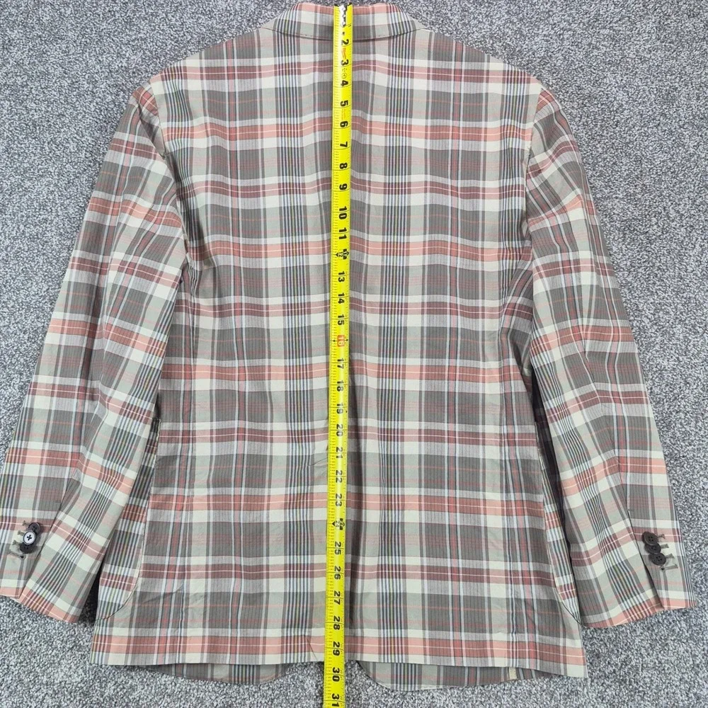 Banana Republic Blazer Mens 38S Emmetex Madras Shabby Chic Plaid Unstructured